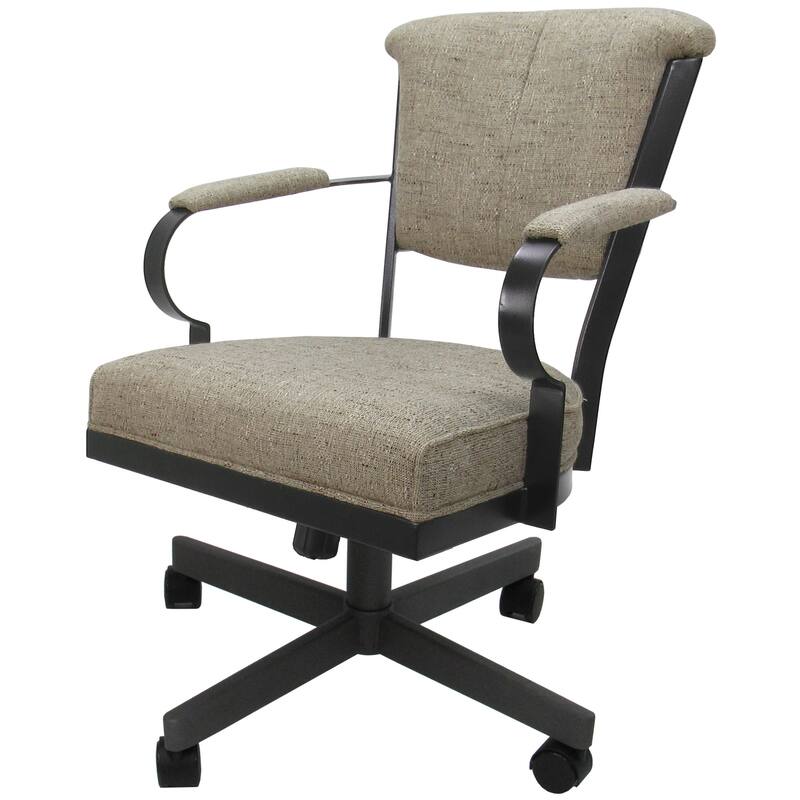 Miami Swivel Metal Caster Chair on Reading Base - 18" High Seat - Hemsath Driftwood - Grey