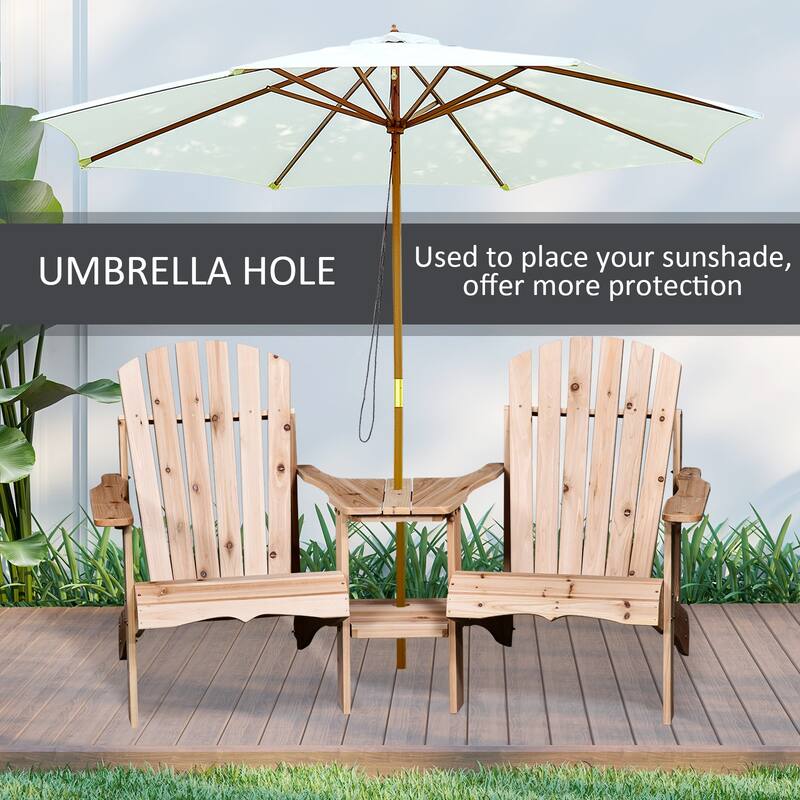 Armopa Wood Adirondack Chairs with Attached Center Table by Havenside Home