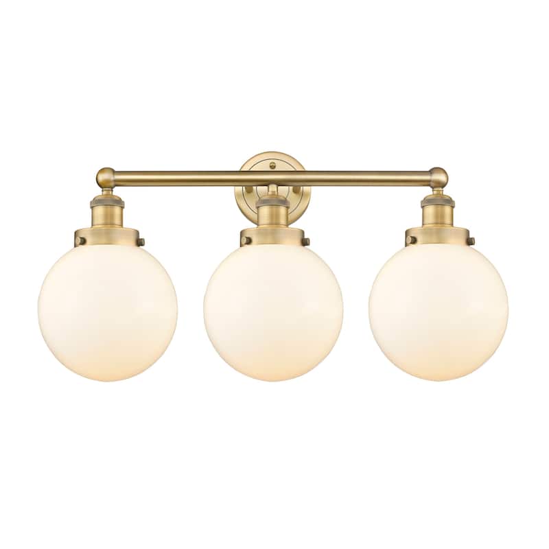 Innovations Lighting 616-3W-10-25 Beacon Vanity Beacon 3 Light 25" - Brushed Brass / Matte White