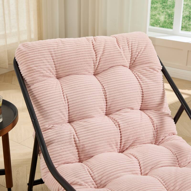 Outdoor Rocking Chair, Comfy Cushion, with Soft Thick Cushion,for Living Room, Bedroom, Reading Room, Black Frame with Cushion