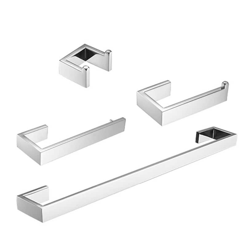 4 Piece Bathroom Hardware Set Wall Mount Bathroom Accessories Bathroom Towel Holder Bar Set Stainless Steel Bath Fixtures
