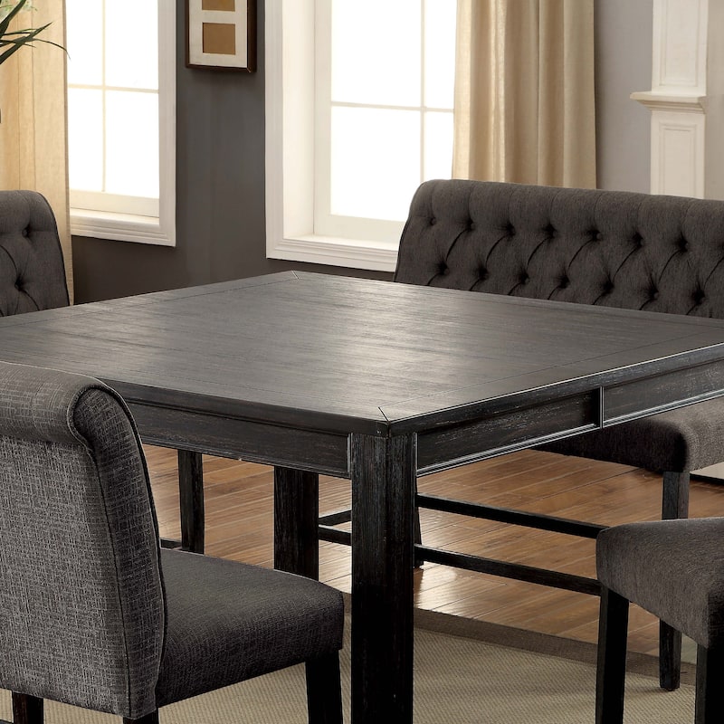 Tays Rustic Black 54-inch Wood Square Counter Height Table by Furniture of America