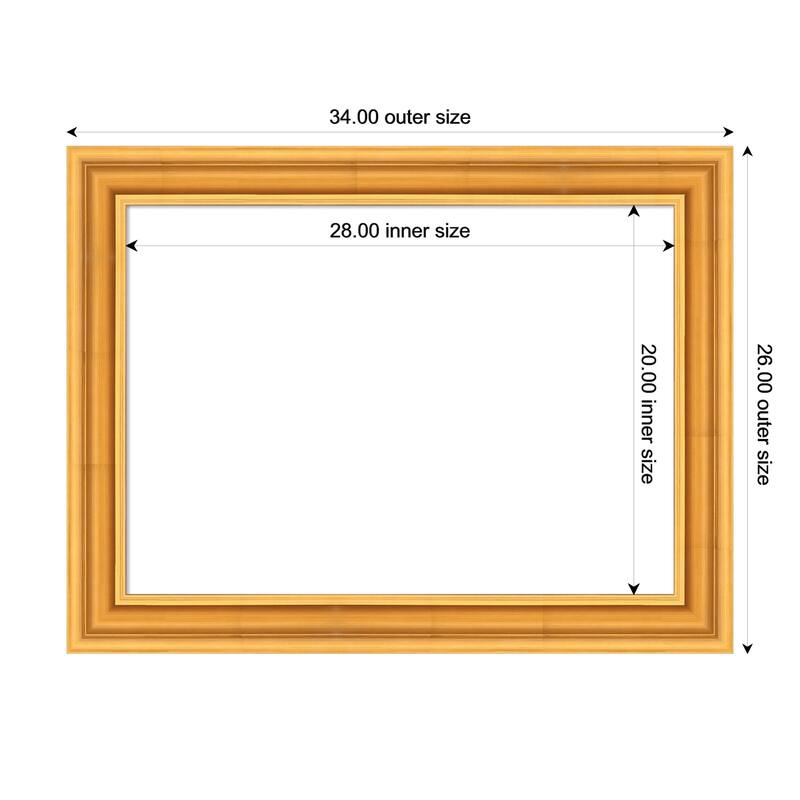 Sierra Framed Dry Erase Magnetic Board - 34 x 26 in - Sierra Gold