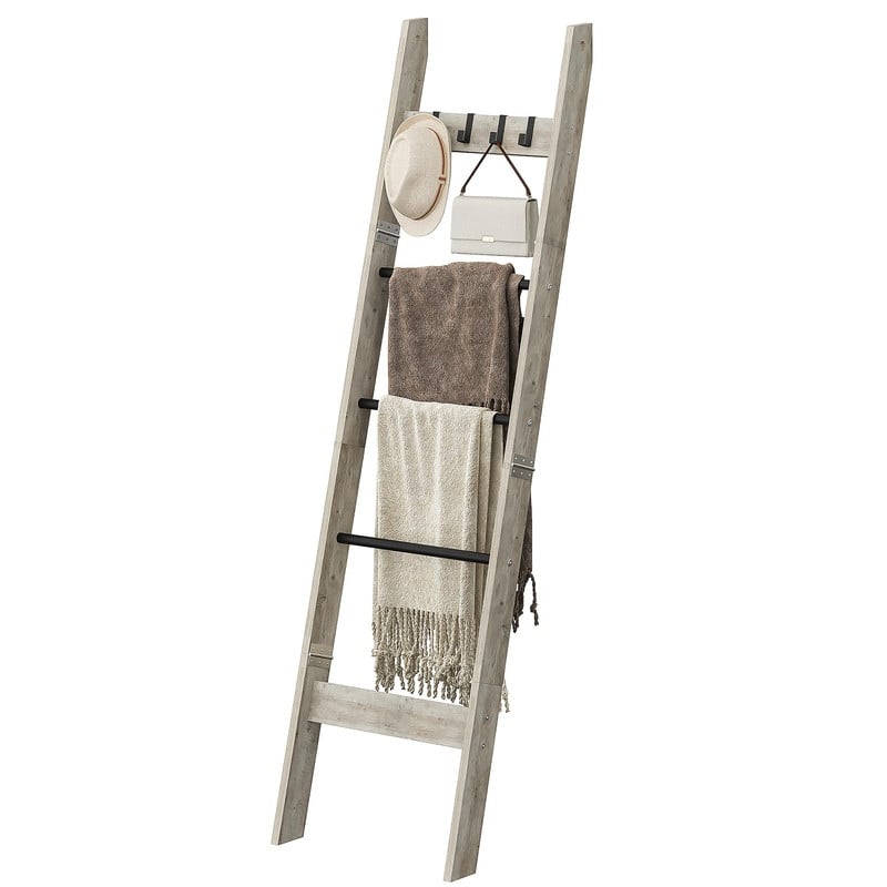 Blanket Ladder for Living Room, Decorative Quilt Rack - 5 Tier