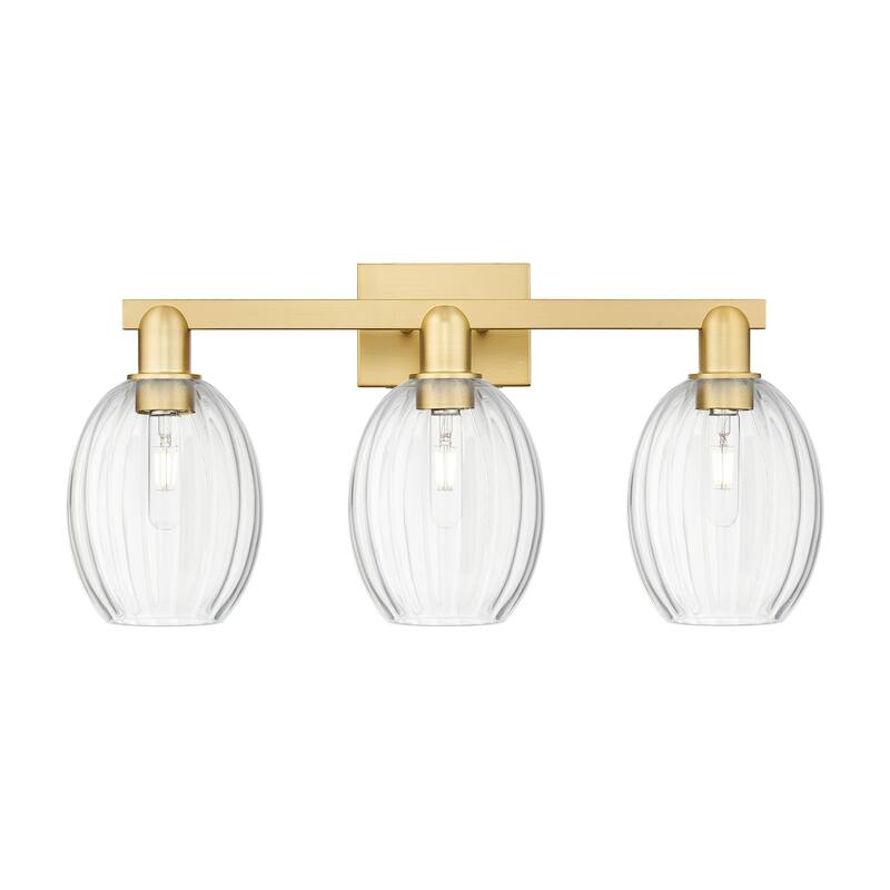 Innovations Lighting 716-3W-13-26 Preston Vanity Preston 3 Light 26" - Satin Gold / Clear