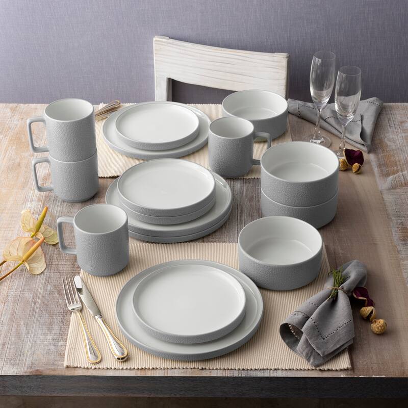 Noritake Colortex Stone 16-Piece Stax Dinnerware Set, Service For 4