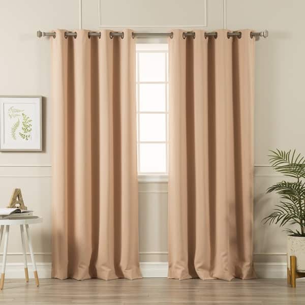 slide 2 of 27, Aurora Home Antique Silver Grommet Top Thermal Insulated Blackout Curtain Panel Pair