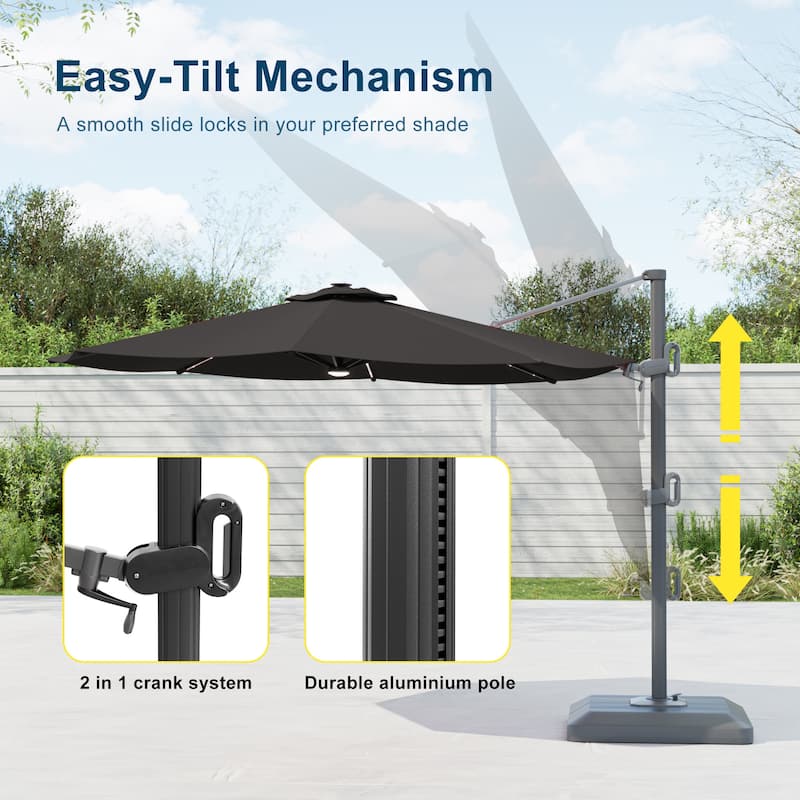 Outdoor 10FT LED Patio umbrella for Garden