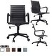 preview thumbnail 26 of 48, Mid Century Office Chair With Arms Wheels Ergonomic Executive PU Leather Arm Rest Tilt Adjustable Height Swivel Task Computer All Black