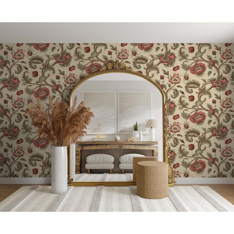 Seabrook Designs Sylvester Leafy Floral Unpasted Wallpaper