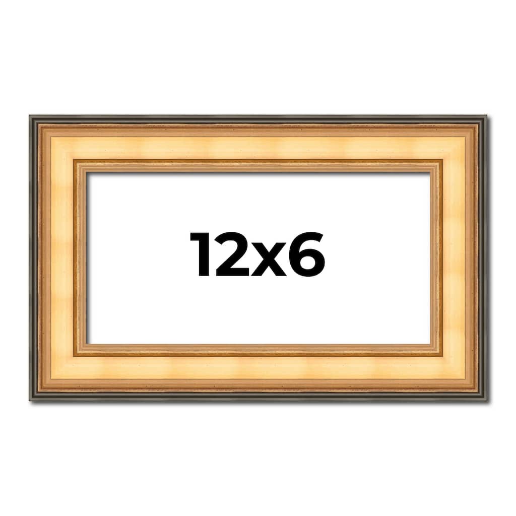 12x6 Frame Gold Plein Aire Solid Wood Picture Frame Width 2 Inches |