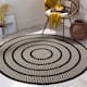 SAFAVIEH Handmade Braided Levina Country Rug - 4' x 4' Round - Ivory/Black