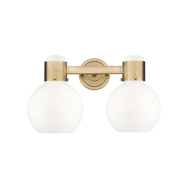 Innovations Lighting 464-2W-10-16 Lawton Sphere Vanity Lawton Sphere 2 - Brushed Brass / Gloss White