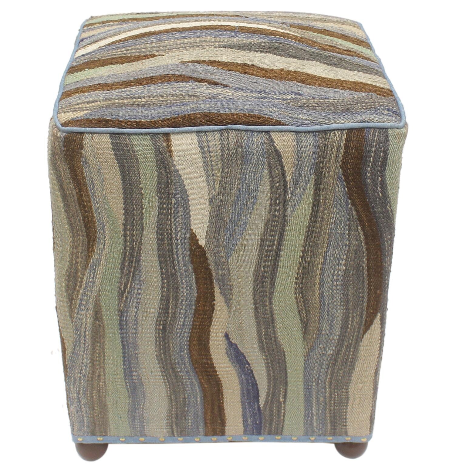 Modern Golding Handmade Kilim Upholstered Ottoman Modern Golding Handmade Kilim Upholstered Ottoman