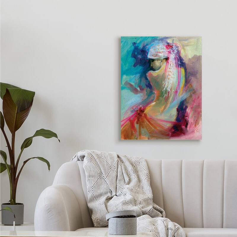 Stupell Colorful Abstract Nude Female Portrait Back Canvas Wall Art - Multi-Color