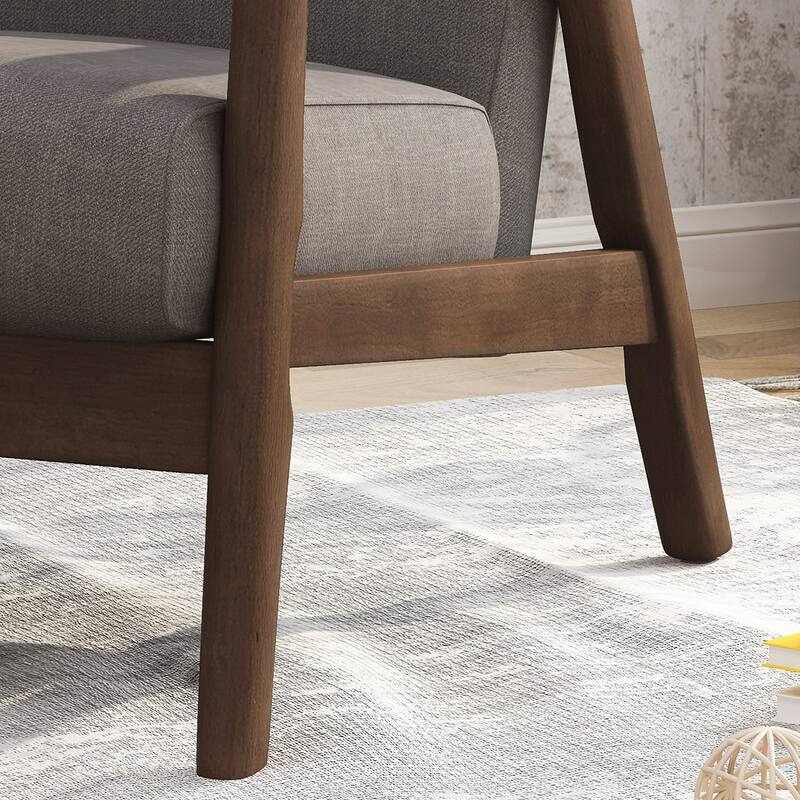 Solid Wood Tufted Armchair
