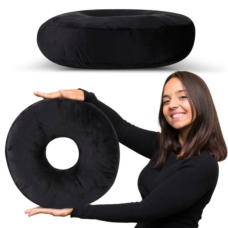 Cheer Collection Super Soft Round Donut Pillow - Assorted Colors