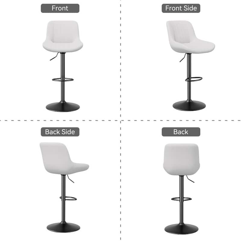 Set of 2 Adjustable Counter Height Swivel Bar Chairs