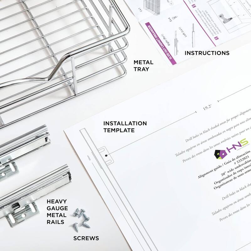 HOLDN’ STORAGE Pull Out Cabinet Organizers – Anti-Rust Chrome Pull Out Drawers for Kitchen Cabinets