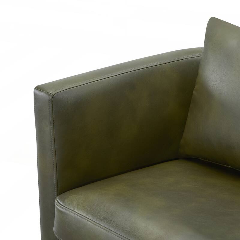 Faux Leather Swivel Barrel Chair