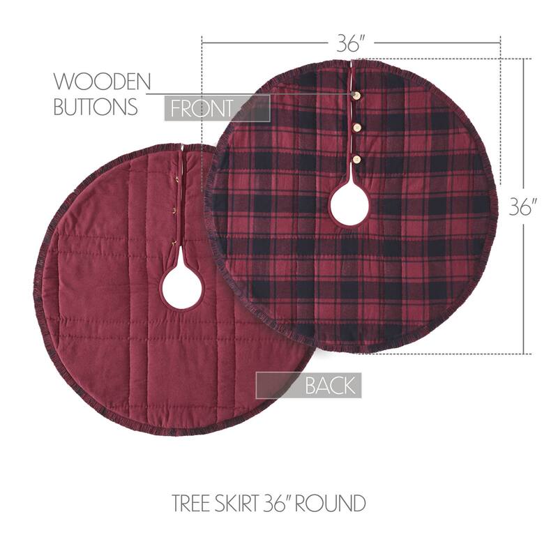Cumberland Red Black Plaid Tree Skirt 24