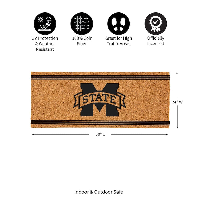 Mississippi State University Monochrome Indoor/Outdoor Coir Door Mat