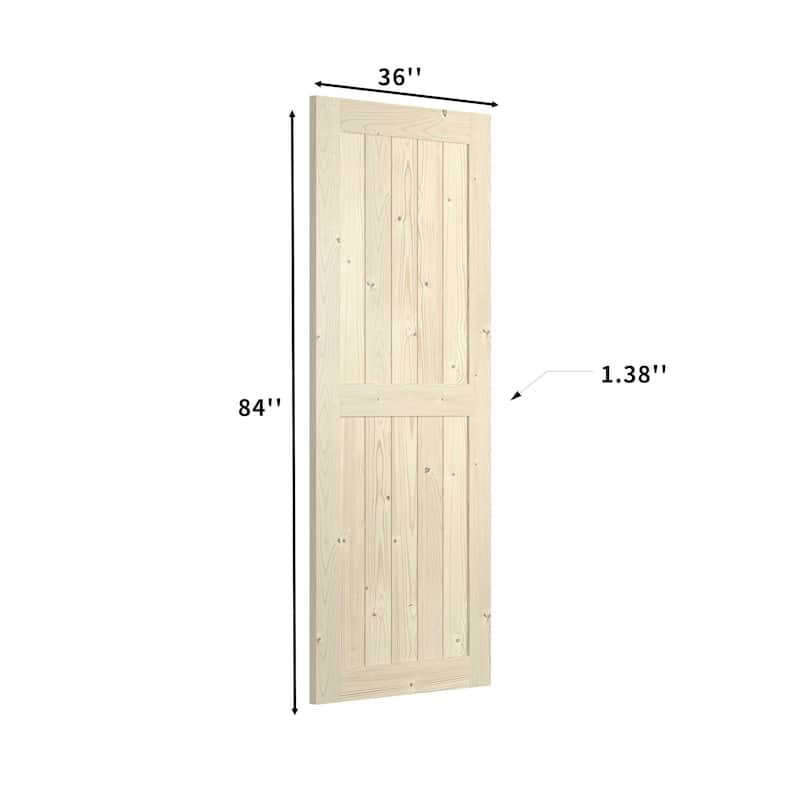 Coast Sequoia 30in./32in./36in./42in./48in. x 84in. K Series Knotty Wood Sliding Barn Door With Hardware Kit - Unfinished