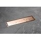 preview thumbnail 3 of 1, rose gold 12 inch brass material shower drain with ABS base - 11.8 x 4.4