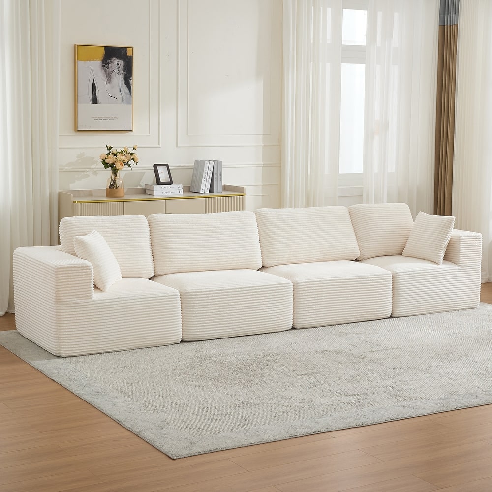Modular Sectional Sofa Corduroy Customizable Living Room Sofa