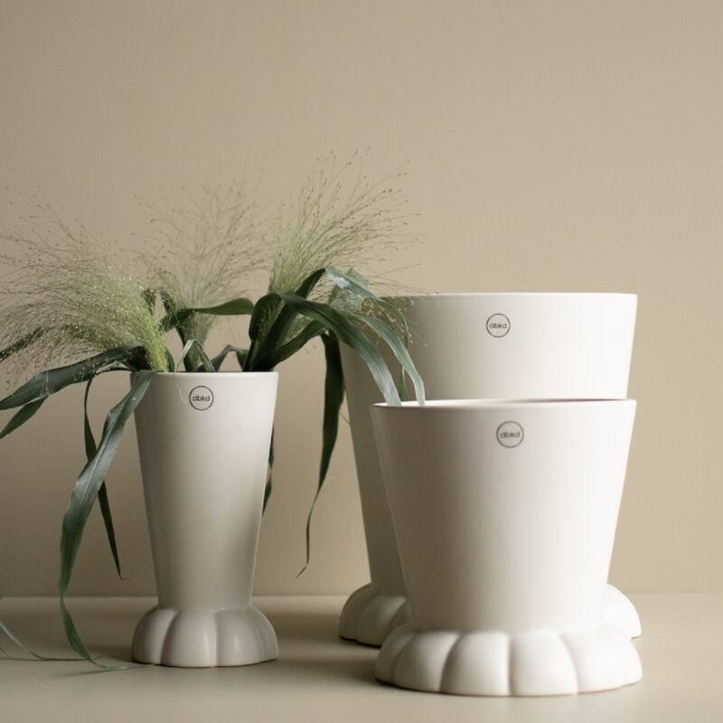 Large Matte Ceramic Flora Pot Vase - 11" - Cream