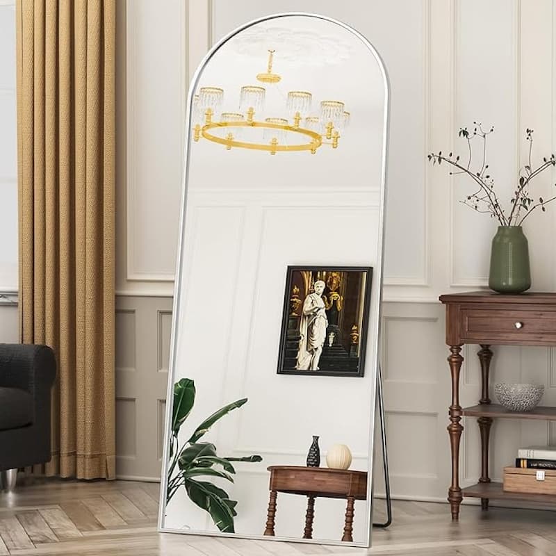63'' x 20'' Aluminium Alloy Arch Full Length Mirror with Stand