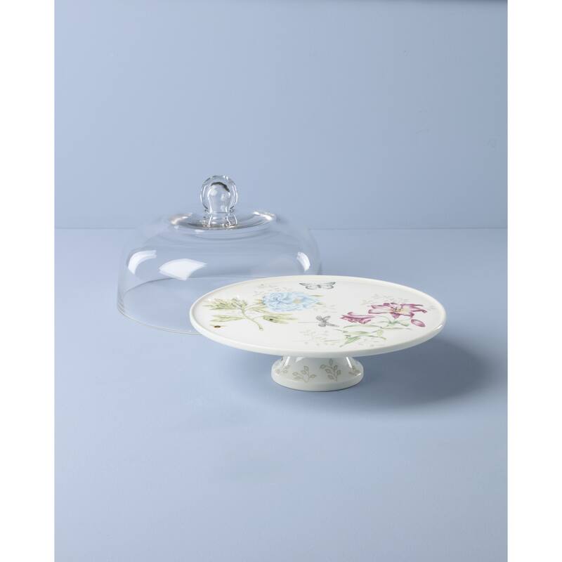 Lenox Butterfly Meadow 25th Anniversary Cake Plate - 11.26" x 11.26 x 10"