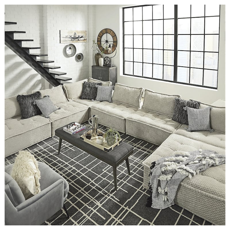 Signature Design by Ashley Bales Gray 4-Piece Modular Seating - 117" W x 78" D x 28" H