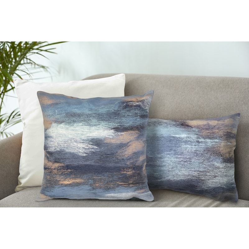 Liora Manne Visions I Vista Indoor/Outdoor Pillow Denim