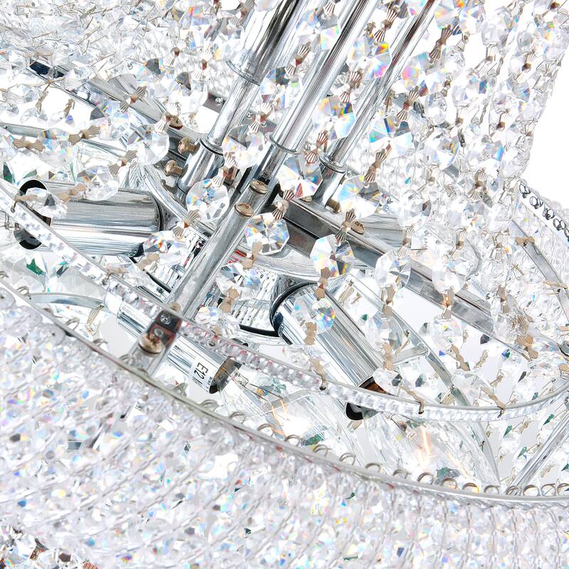 Empire 14 Light Down Chandelier With Chrome Finish