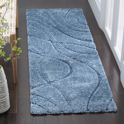 SAFAVIEH Florida Shag Sigtraud Abstract Waves 1.2-inch Thick Rug