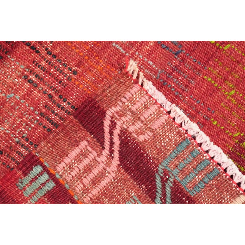 Hand Woven Oriental 100% Wool Carpet Southwestern Tribal Multi-Colored Kilim Area Rug - 9' 5'' X 5' 9''