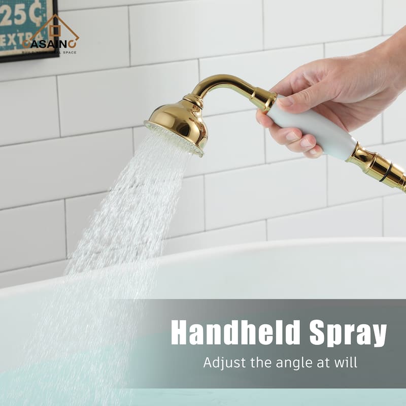 Freestanding 2-Handles Bathtub Faucet with Hand Shower