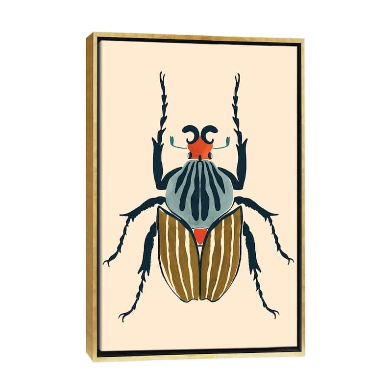 iCanvas "Beetle Bug I" by Victoria Barnes Framed Canvas Print - Gold - 40x26