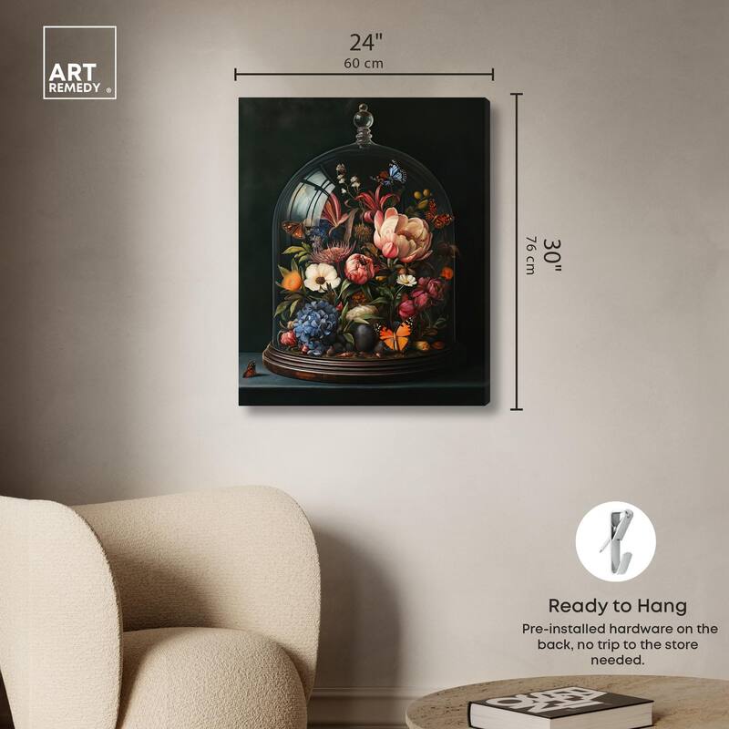 Bell Jar Garden II Canvas by Art Remedy, Gallery Wrapped