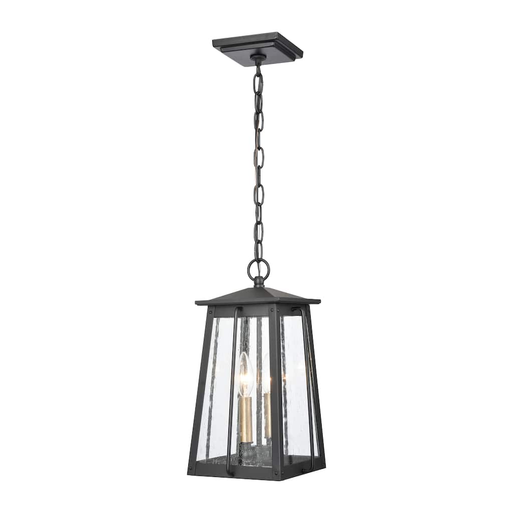 Atlas Lighting Kirkdale Aluminum Angled Cage 2-Light Outdoor Pendant - 9 inch Wide