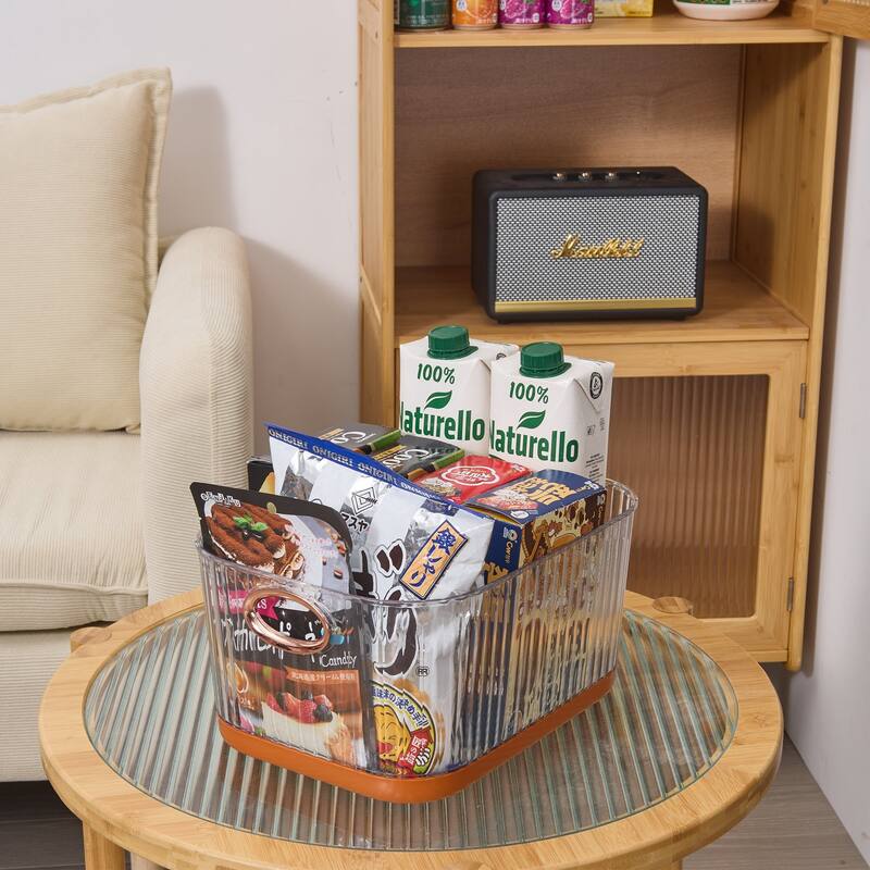 Set of 8 Plastic Storage Bins Organizers Stackable Clear Pantry Organizer Box Containers