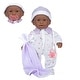 preview thumbnail 4 of 5, JC Toys La Baby Soft 11" Baby Doll, Purple with Blanket, African-American