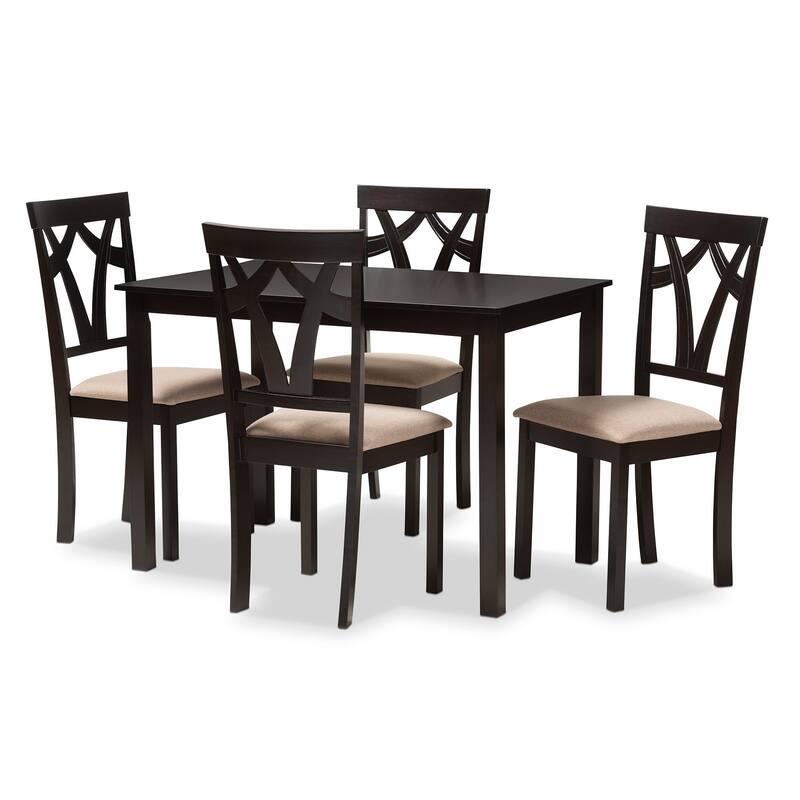 Copper Grove Cyril Contemporary Fabric Finished 5-Piece Dining Set - Brown