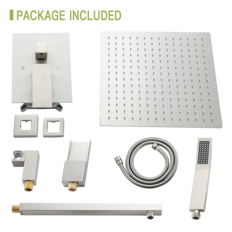 Minimalist Wall Mounted Dual Shower Head Shower Set