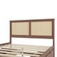 preview thumbnail 33 of 46, Rattan Platform Bed Frame with 4 Storage Drawers and Wooden Rattan Headboard for Kids, No Box Spring Needed