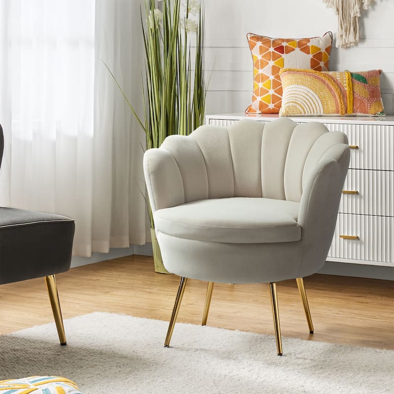 Xabier Cute Modern Upholstered Barrel Chair Accent Chair with Tufted Back by HULALA HOME