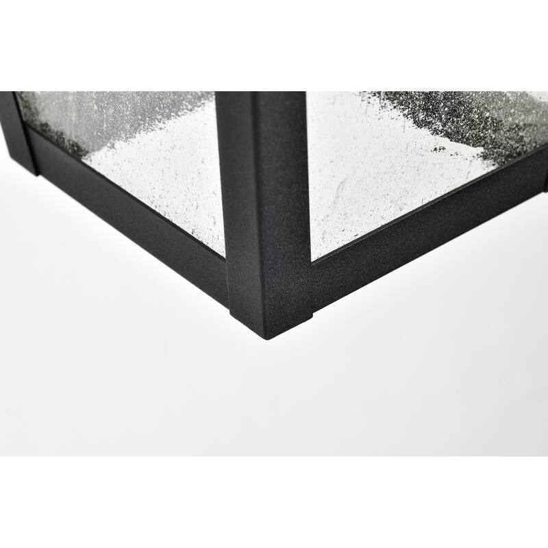 Lawrence 1 Light Large Wall Lantern Matte Black with Clear Seeded Glass