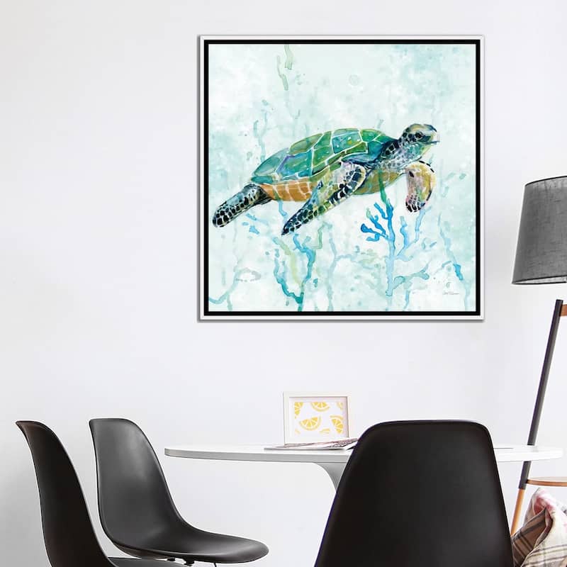 iCanvas "Sea Turtle Swim I" by Carol Robinson Framed Canvas Print