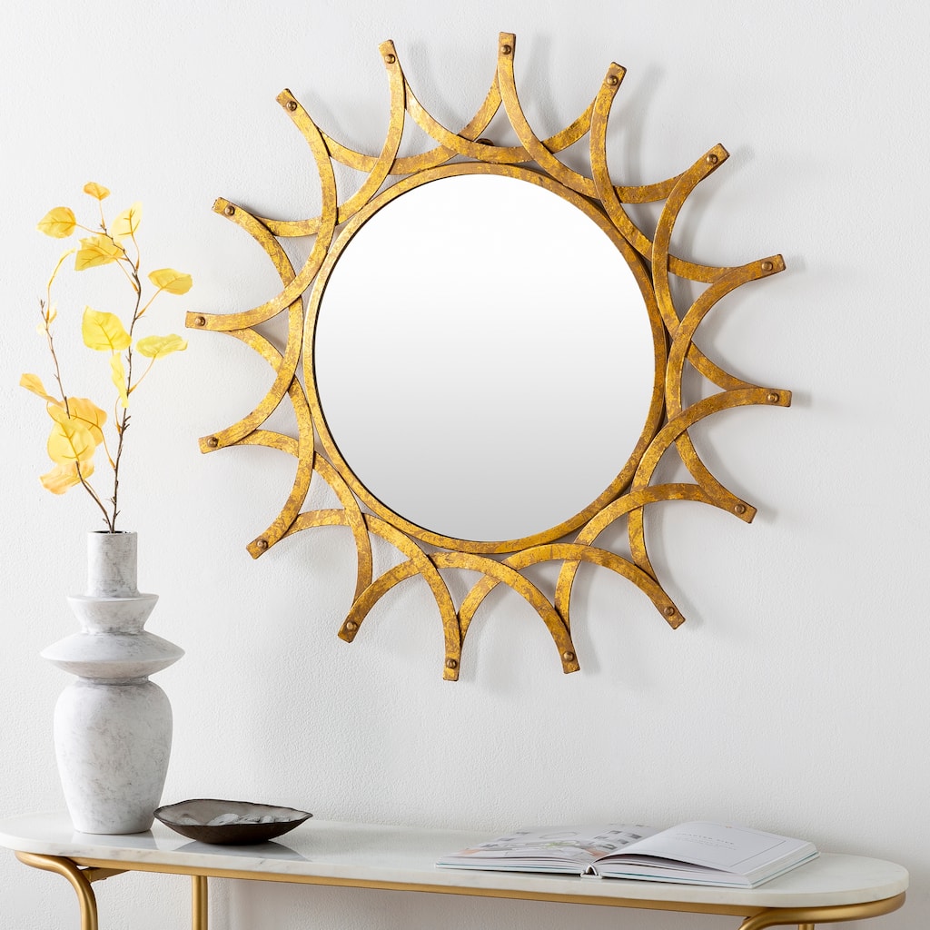Bilal Modern Gold Mirror - 30"H x 30"W x 1"D